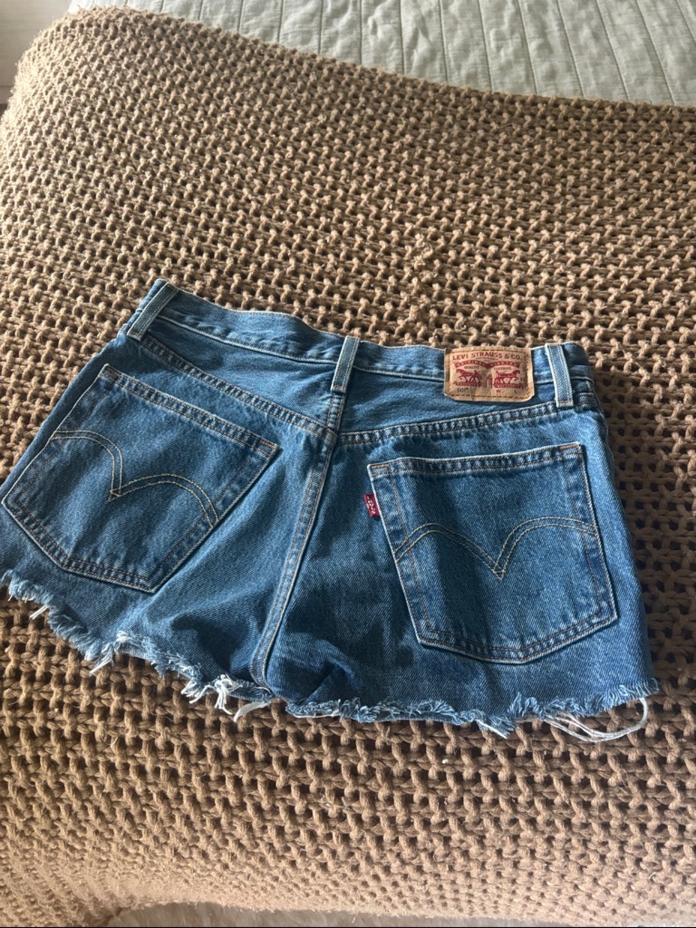 Levi's Women's Medium Blue Denim Cutoff Shorts